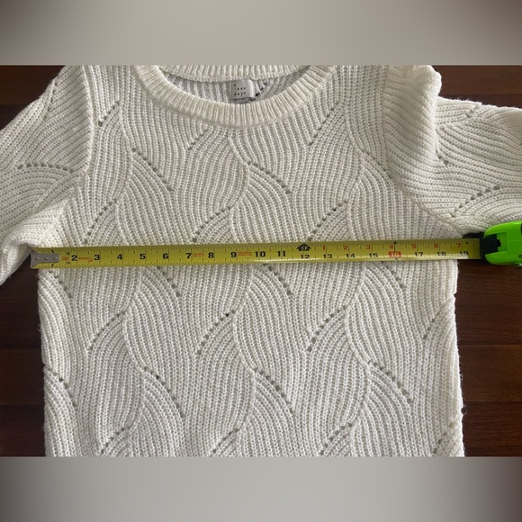 a new day, Pointelle Knit, Crew Neck, Pullover, off-white, Size S, Swirl Pattern - Picture 4 of 10
